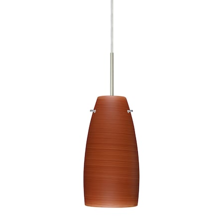 Tao 10 Cord Pendant, Cherry, Satin Nickel Finish, 1x9W LED